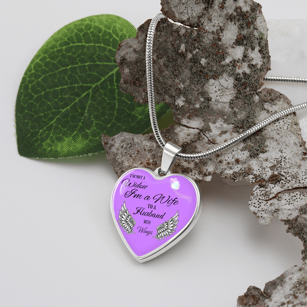 Luxury Graphic Heart Necklace " I'm not a Widow..."