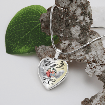 Personalized Memorial Photo Heart Necklace, Husband Loss Remembrance Gift, Custom Sympathy Jewelry, In Loving Memory Keepsake