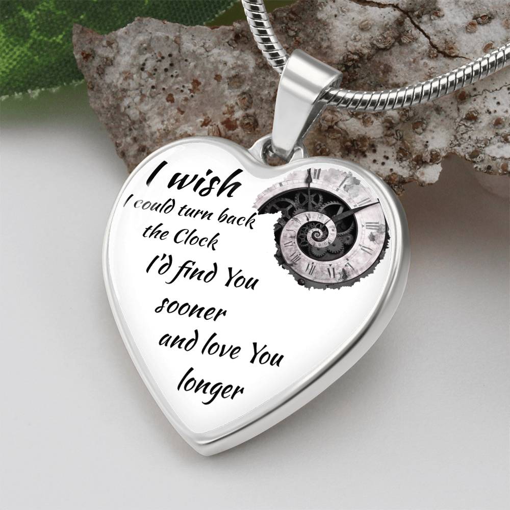 Luxury Graphic Heart Necklace "I'd find You sooner"