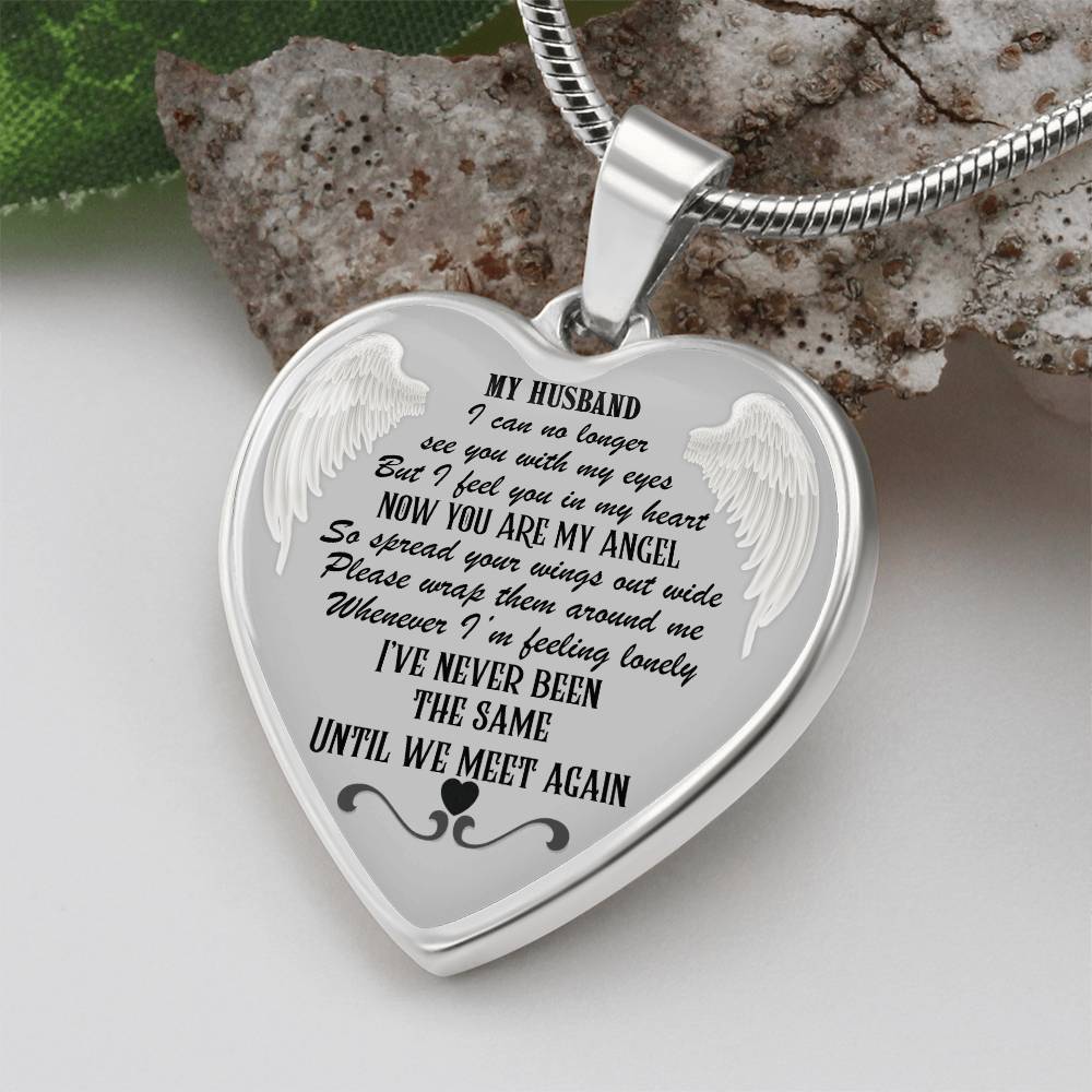 Luxury Graphic Heart Necklace for Husband Memorial