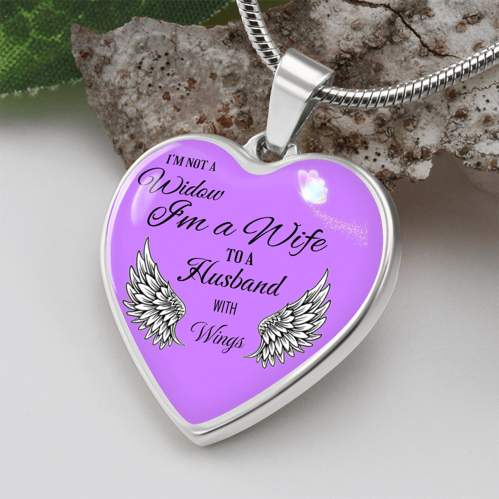 Luxury Graphic Heart Necklace " I'm not a Widow..."