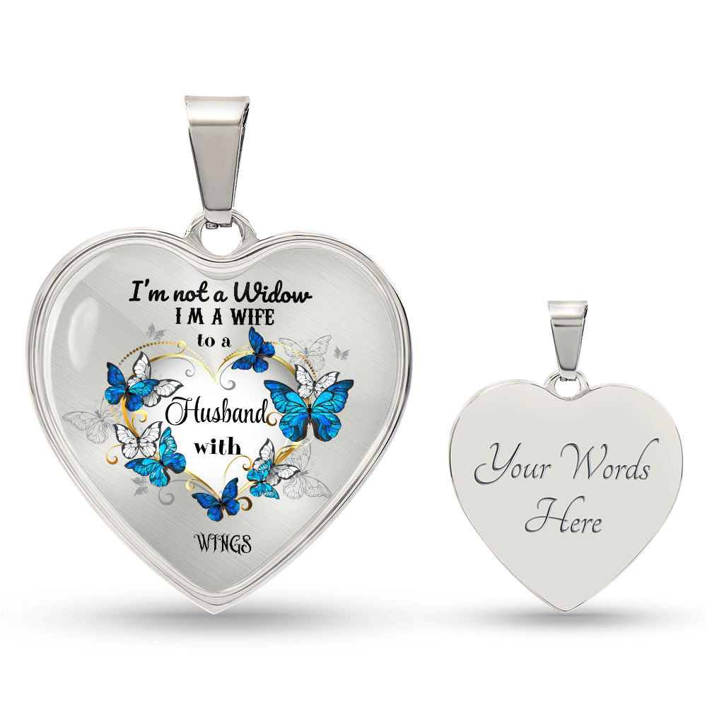 Luxury Heart Pendant Necklace – Tribute to Your Beloved Husband | Angel Memory Jewelry & In Loving Memory Gift by ShineOn Fulfillment