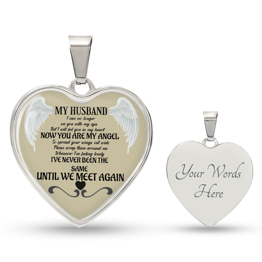 Luxury Graphic Heart Necklace Husband memorial by ShineOn Fulfillment