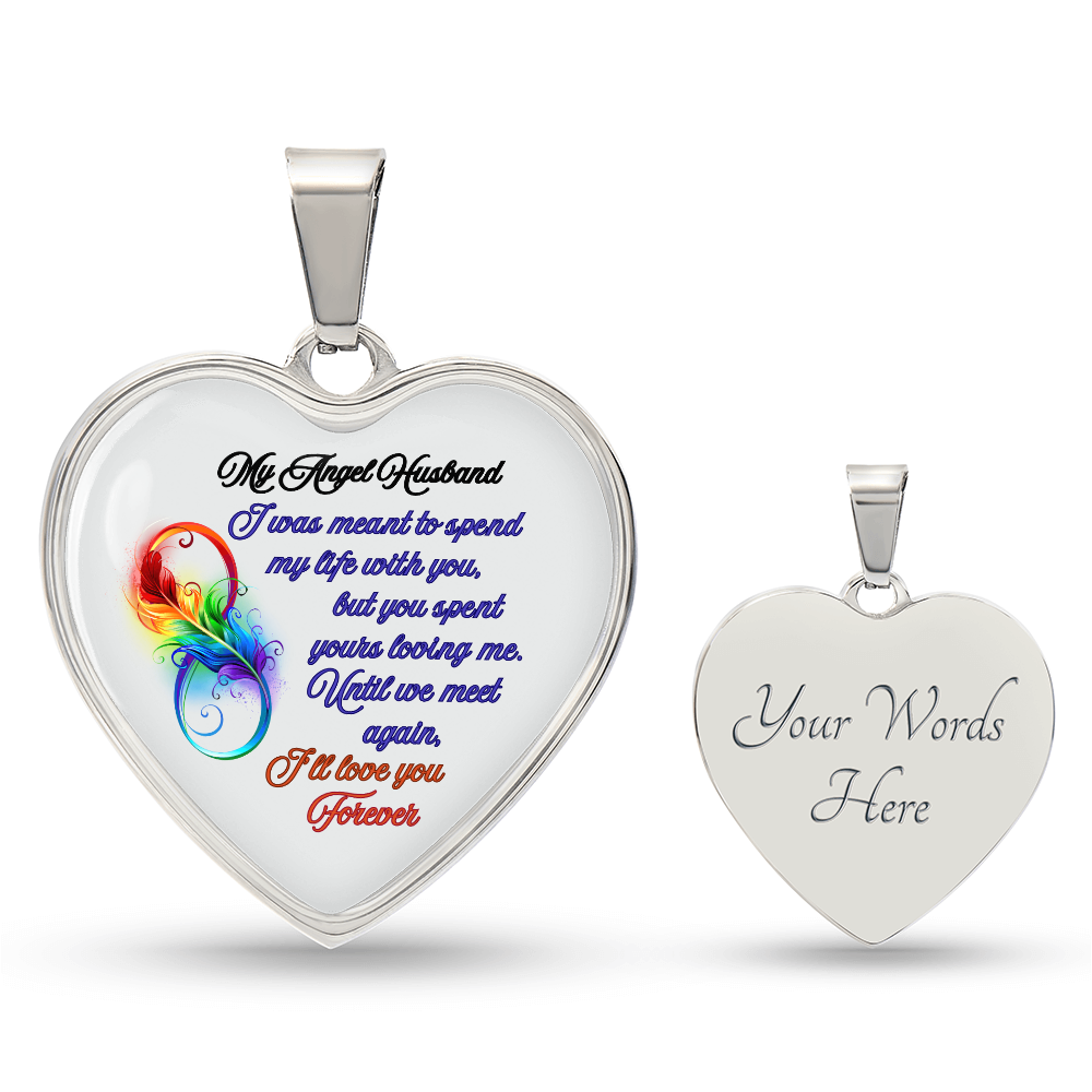 My Husband My Angel- Husband Memorial Heart Pendant Necklace by ShineOn Fulfillment