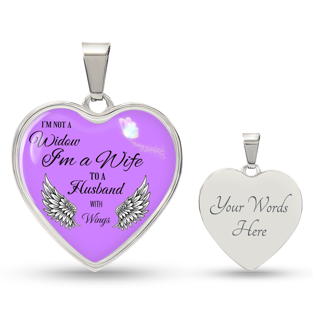 Luxury Graphic Heart Necklace " I'm not a Widow..."