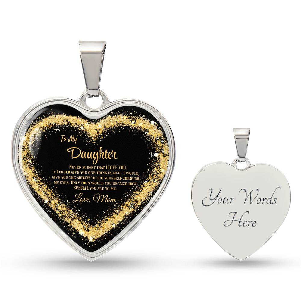 Luxury Heart Pendant Necklace – To My Daughter, Love Mom | Sentimental Jewelry Gift by ShineOn Fulfillment