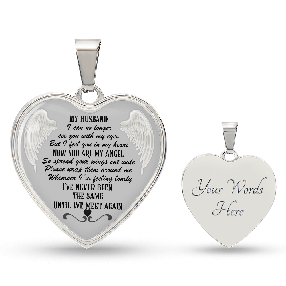 Luxury Graphic Heart Necklace for Husband Memorial