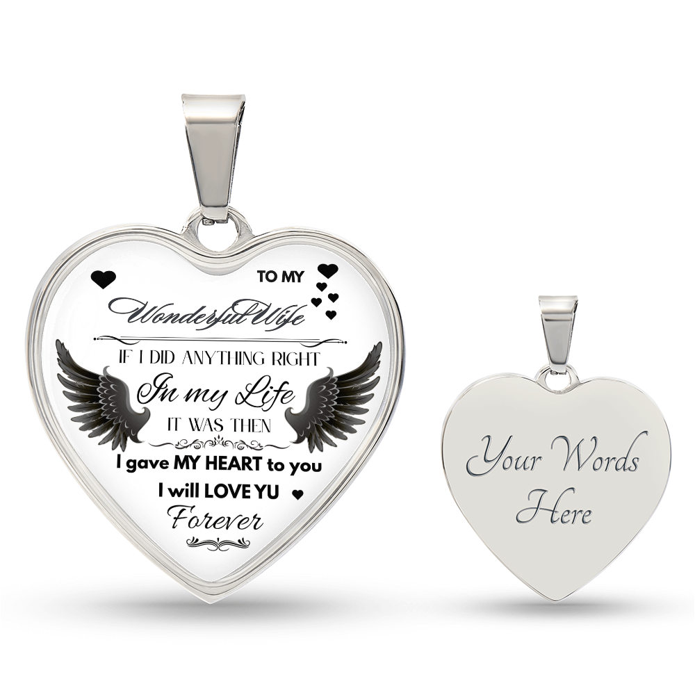 Angel Wings Necklace – To My Wonderful Wife Love Gift, Sentimental Jewelry for Wife's Birthday, Anniversary, or Just Because by ShineOn Fulfillment