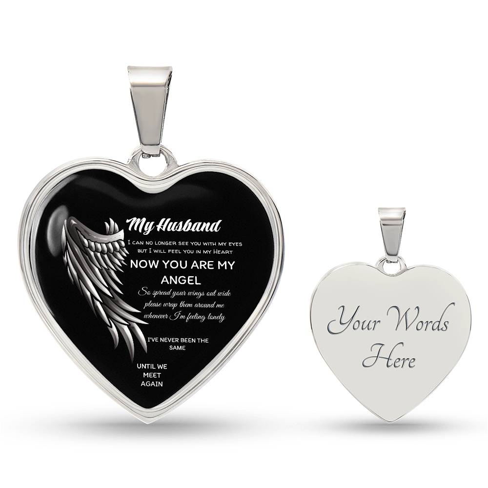 Luxury Heart pendant Necklace My Husband until we meet again by ShineOn Fulfillment