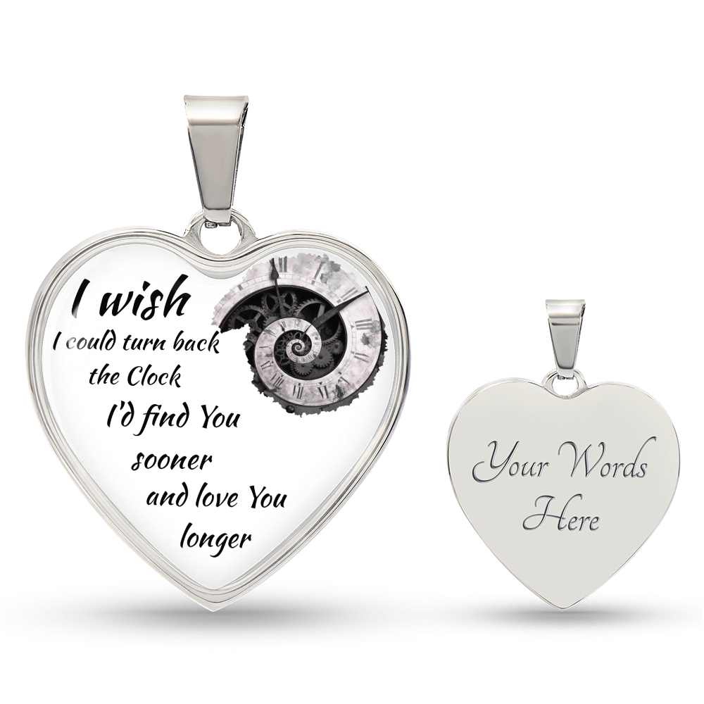 Luxury Graphic Heart Necklace "I'd find You sooner" by ShineOn Fulfillment