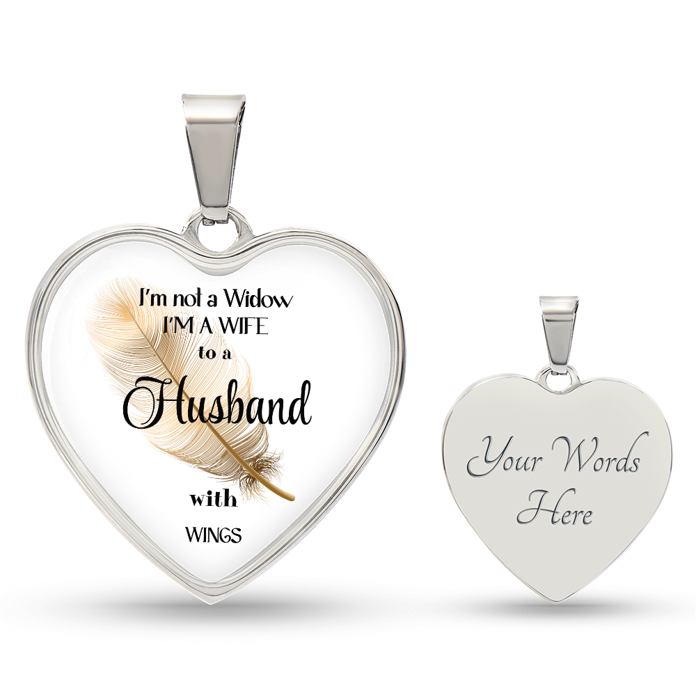 In Loving Memory Husband Necklace – Angel Wings Heart Tribute Jewelry | Elegant Memorial & Sympathy Gift by ShineOn Fulfillment