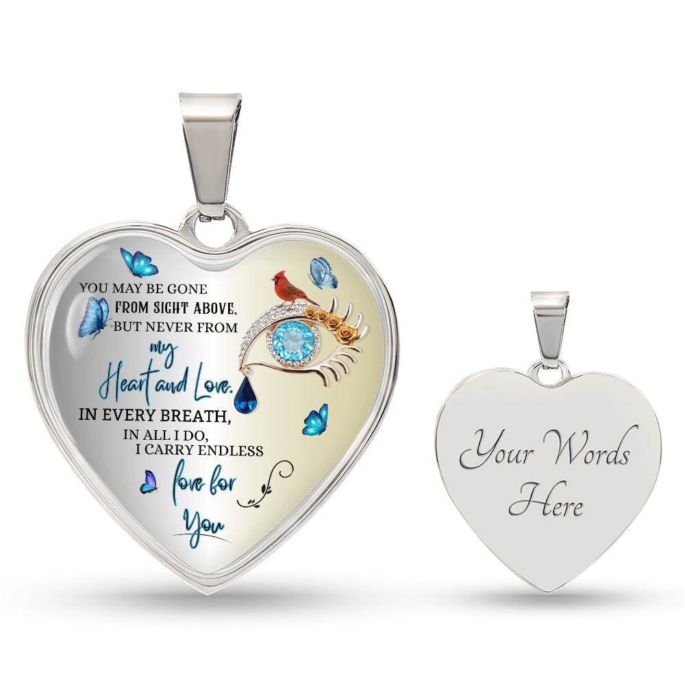 Luxury Heart Necklace, Husband Memorial Jewelry for Wife, Personalized Remembrance Gift, Forever Love Pendant