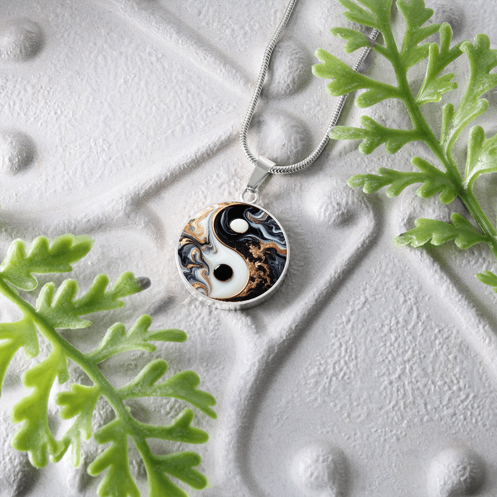 Luxury Yin Yang Circle Necklace – Modern Minimalist Pendant for Her | Designer Jewelry Gift by ShineOn Fulfillment