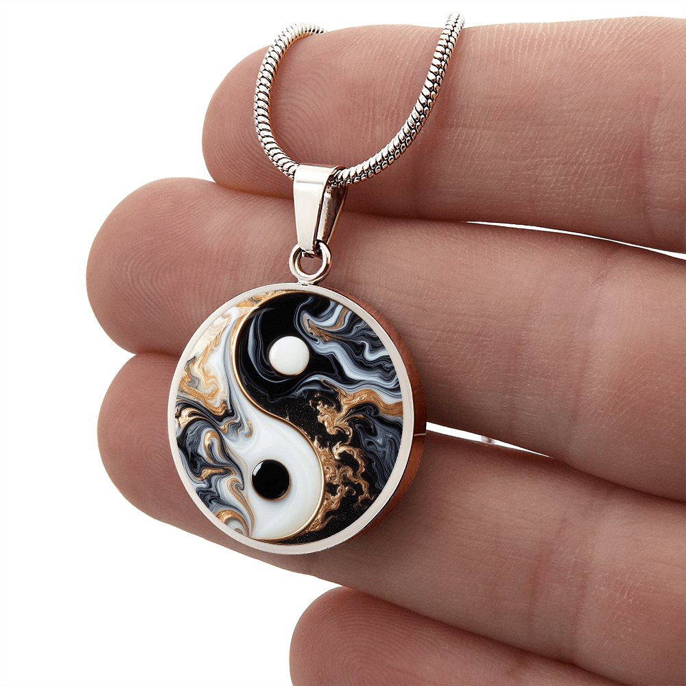 Luxury Yin Yang Circle Necklace – Modern Minimalist Pendant for Her | Designer Jewelry Gift by ShineOn Fulfillment