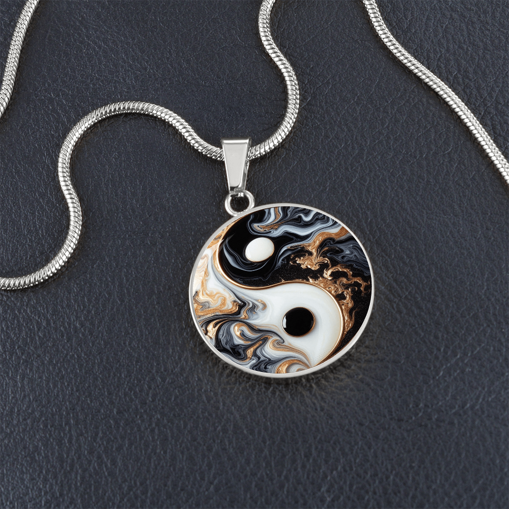 Luxury Yin Yang Circle Necklace – Modern Minimalist Pendant for Her | Designer Jewelry Gift by ShineOn Fulfillment