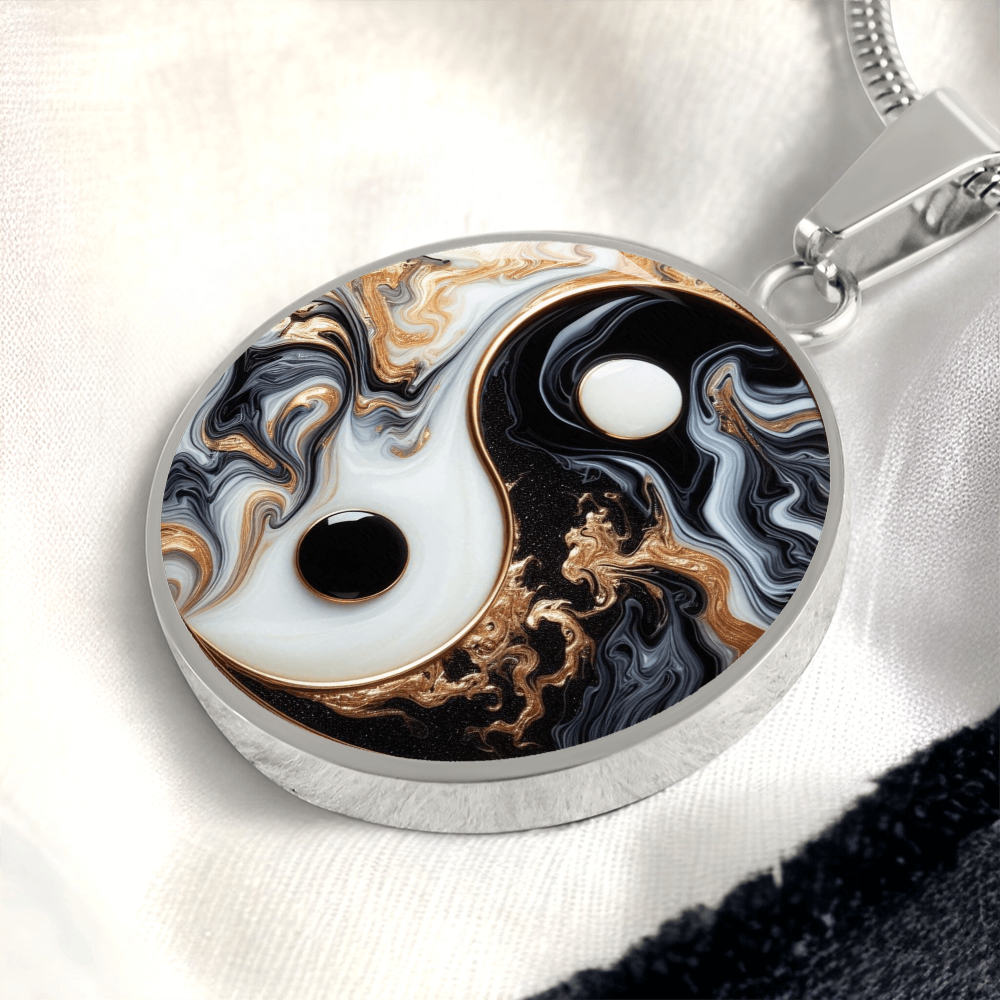Luxury Yin Yang Circle Necklace – Modern Minimalist Pendant for Her | Designer Jewelry Gift by ShineOn Fulfillment