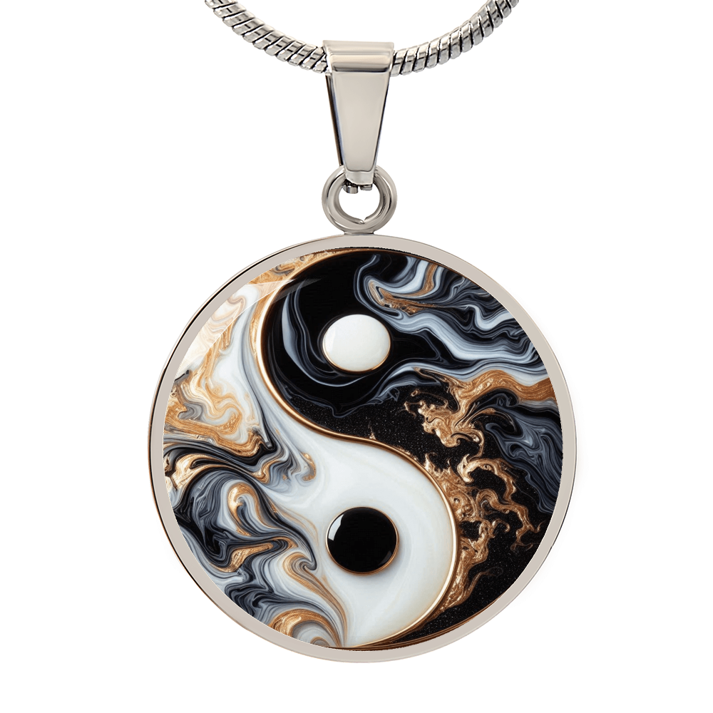 Luxury Yin Yang Circle Necklace – Modern Minimalist Pendant for Her | Designer Jewelry Gift by ShineOn Fulfillment