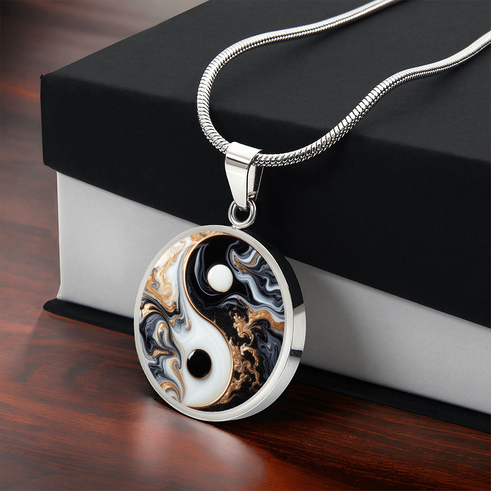 Luxury Yin Yang Circle Necklace – Modern Minimalist Pendant for Her | Designer Jewelry Gift by ShineOn Fulfillment