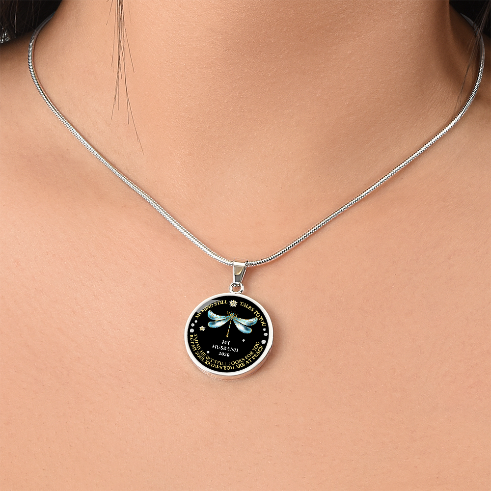 Circle Husband memorial  Necklace