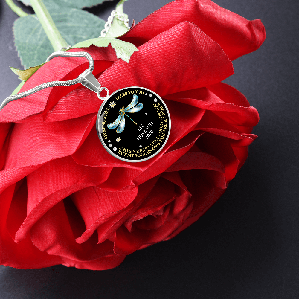Circle Husband memorial  Necklace