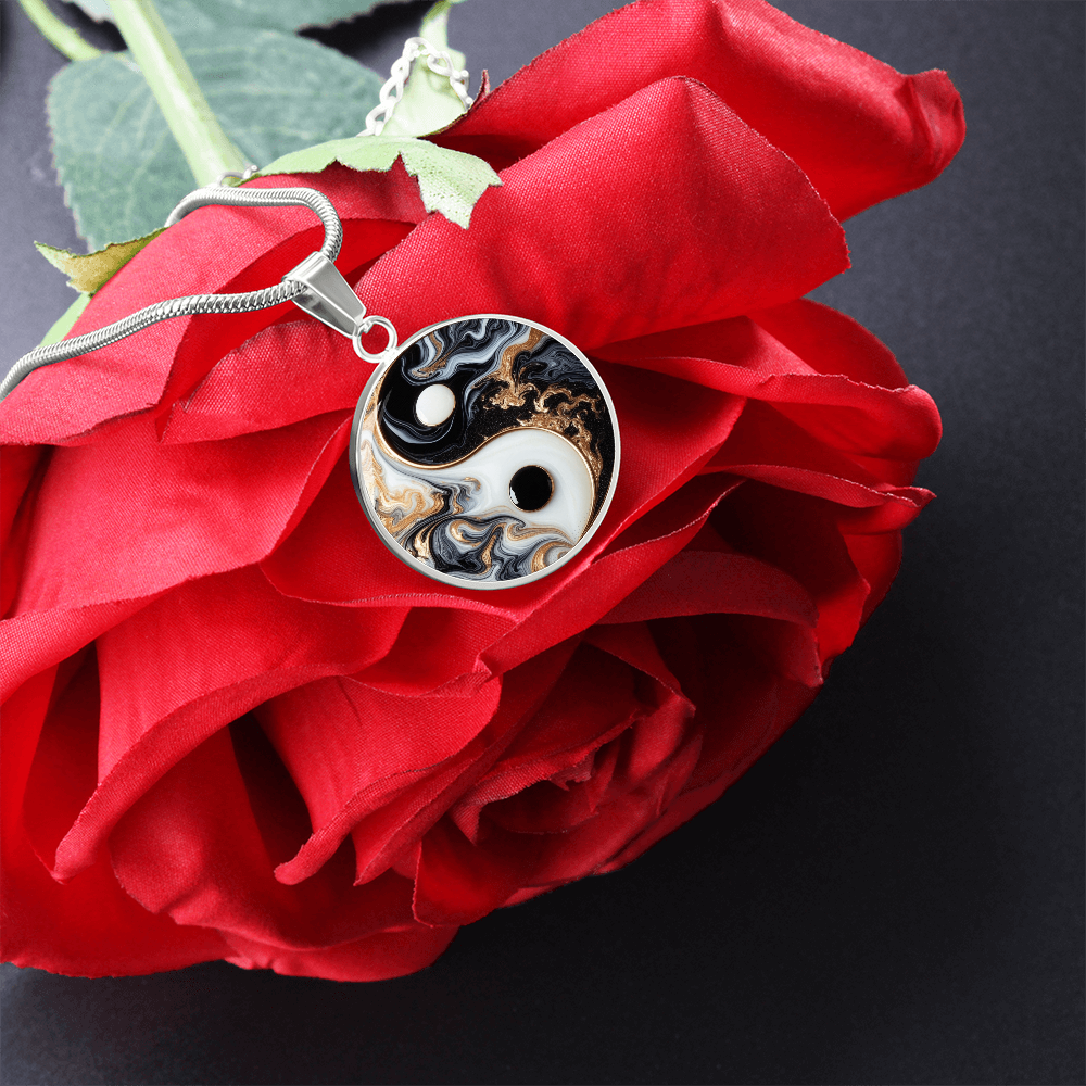 Luxury Yin Yang Circle Necklace – Modern Minimalist Pendant for Her | Designer Jewelry Gift by ShineOn Fulfillment