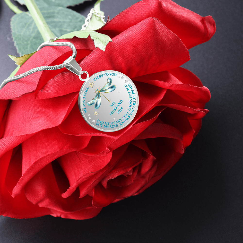 Sympathy Necklace for Husband Loss – Dragonfly Jewelry