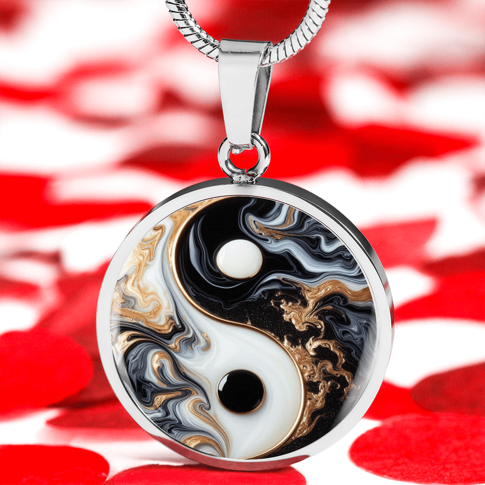 Luxury Yin Yang Circle Necklace – Modern Minimalist Pendant for Her | Designer Jewelry Gift by ShineOn Fulfillment