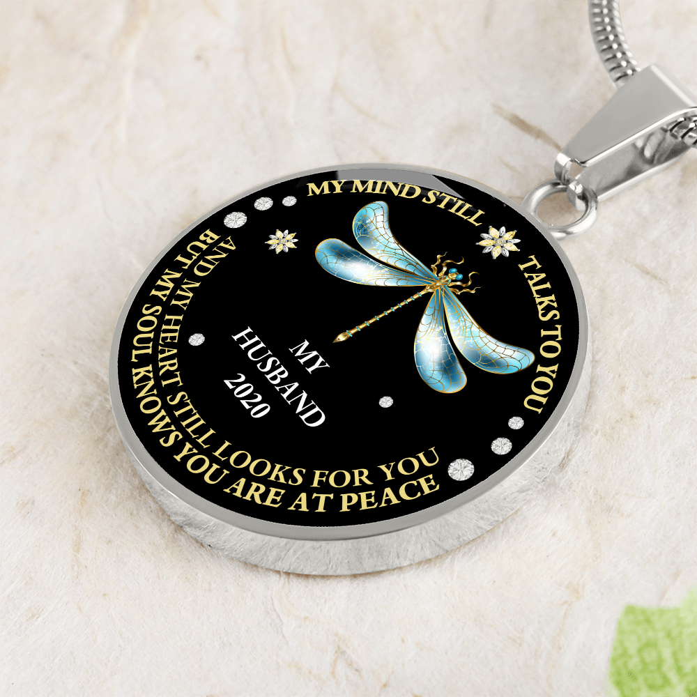 Circle Husband memorial  Necklace