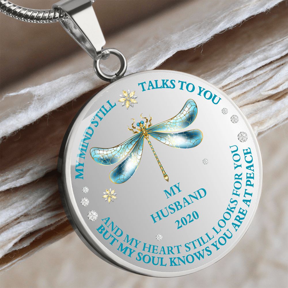 Sympathy Necklace for Husband Loss – Dragonfly Jewelry