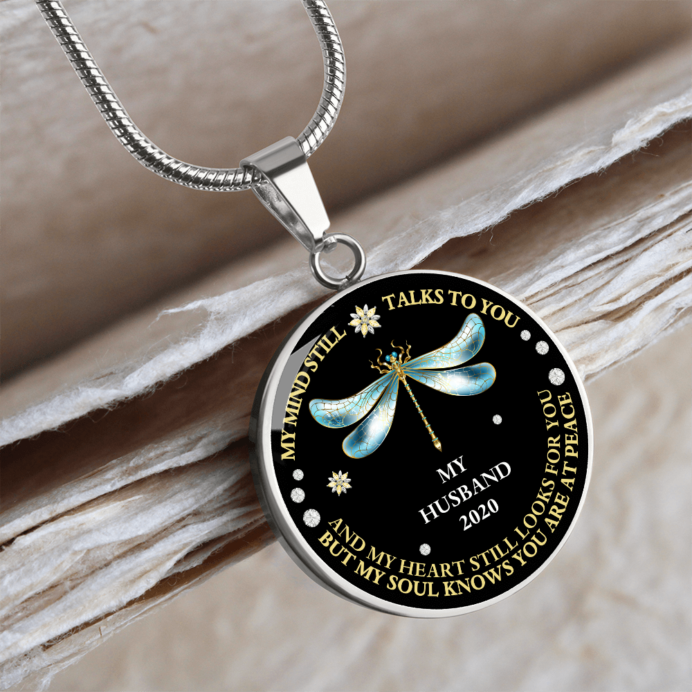 Circle Husband memorial  Necklace
