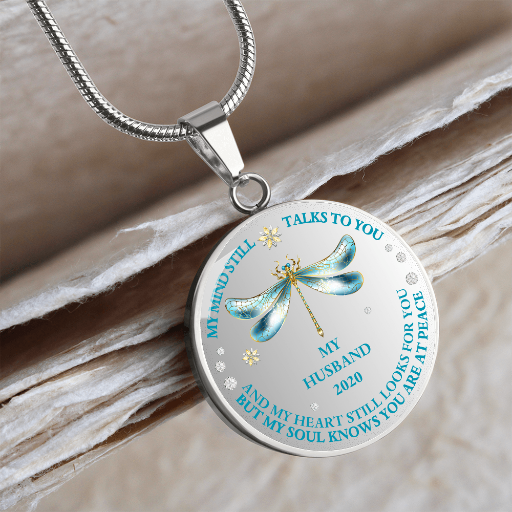 Sympathy Necklace for Husband Loss – Dragonfly Jewelry