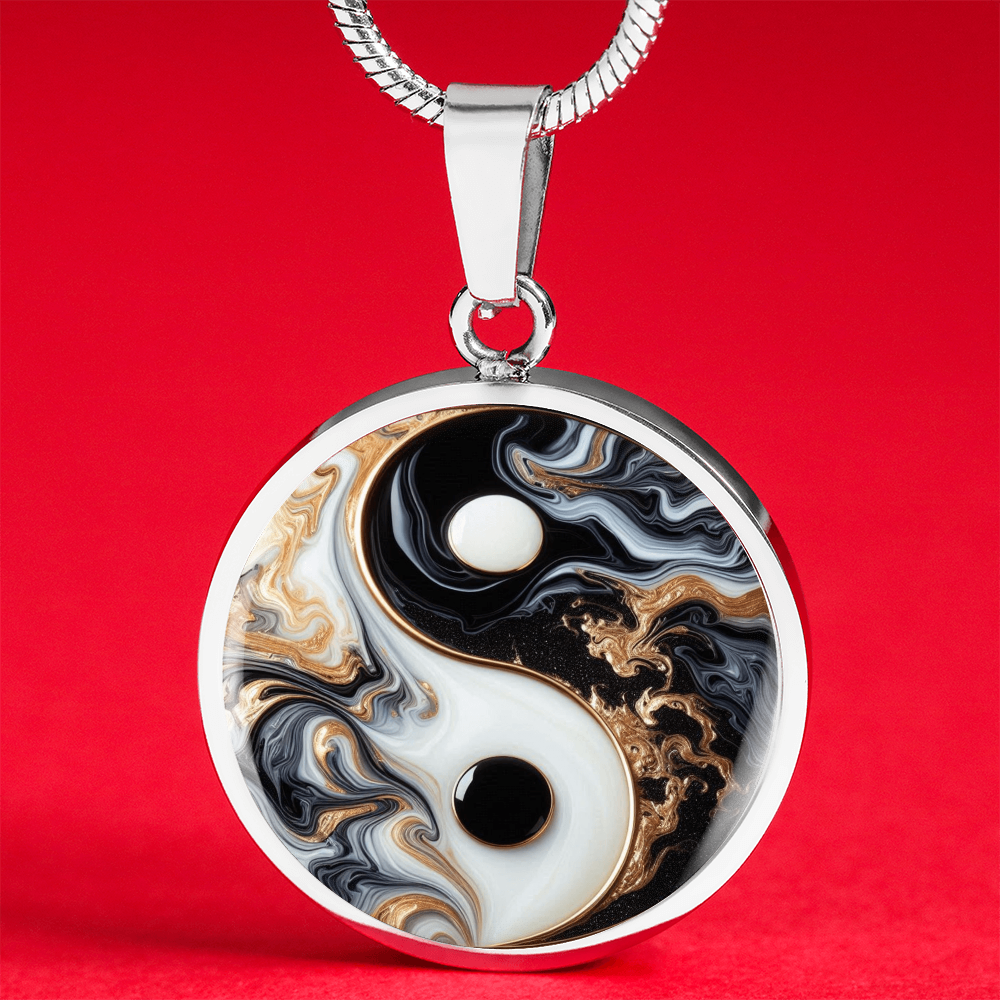 Luxury Yin Yang Circle Necklace – Modern Minimalist Pendant for Her | Designer Jewelry Gift by ShineOn Fulfillment