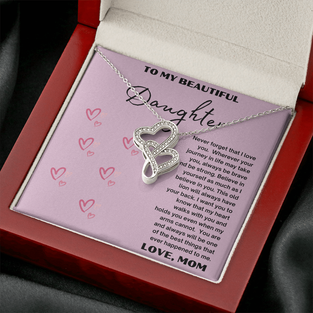 Heart-to-Heart Pendant Necklace To my Beautiful daughter, Love Mom