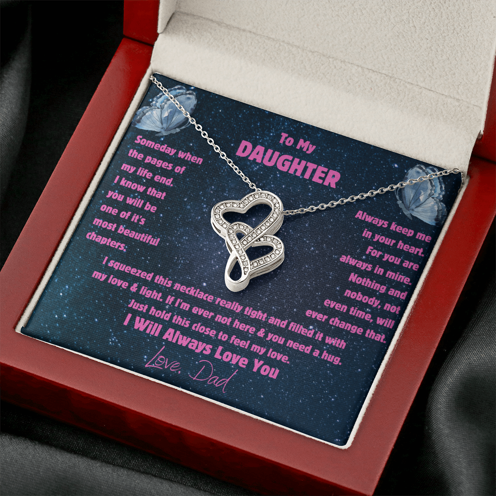 Heart-to-Heart Pendant Necklace To my Daughter, Love Dad