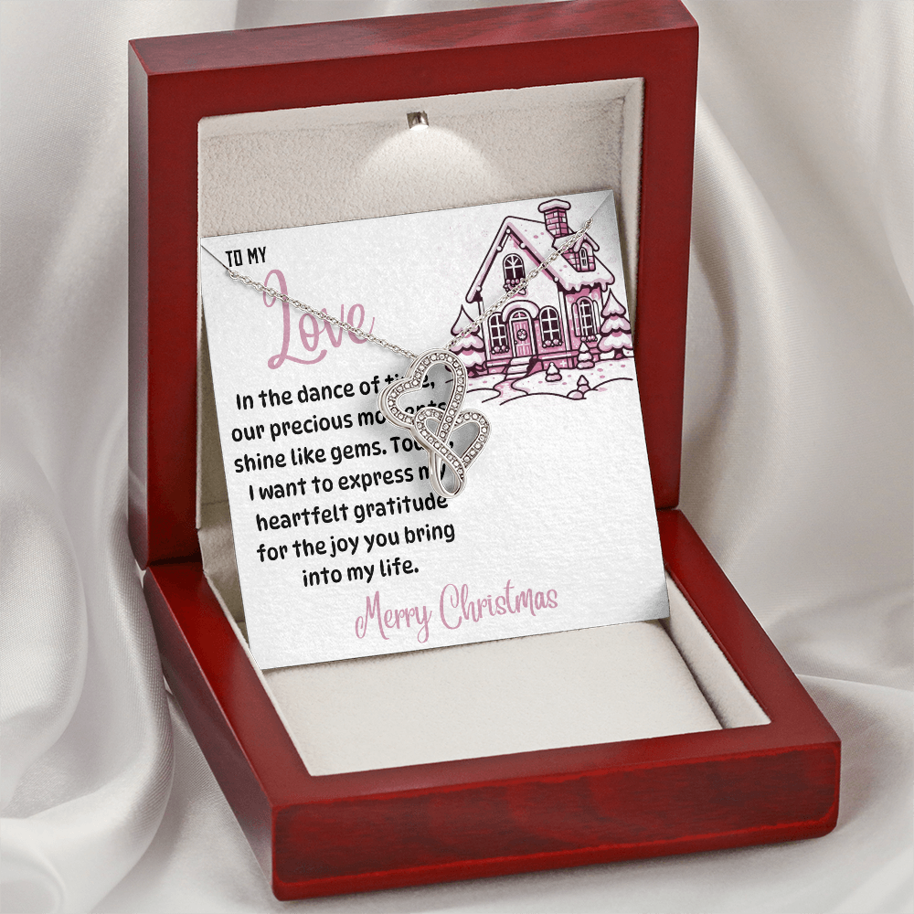 Heart-to-heart Pendant Necklace Merry Christmas to my Love by ShineOn Fulfillment
