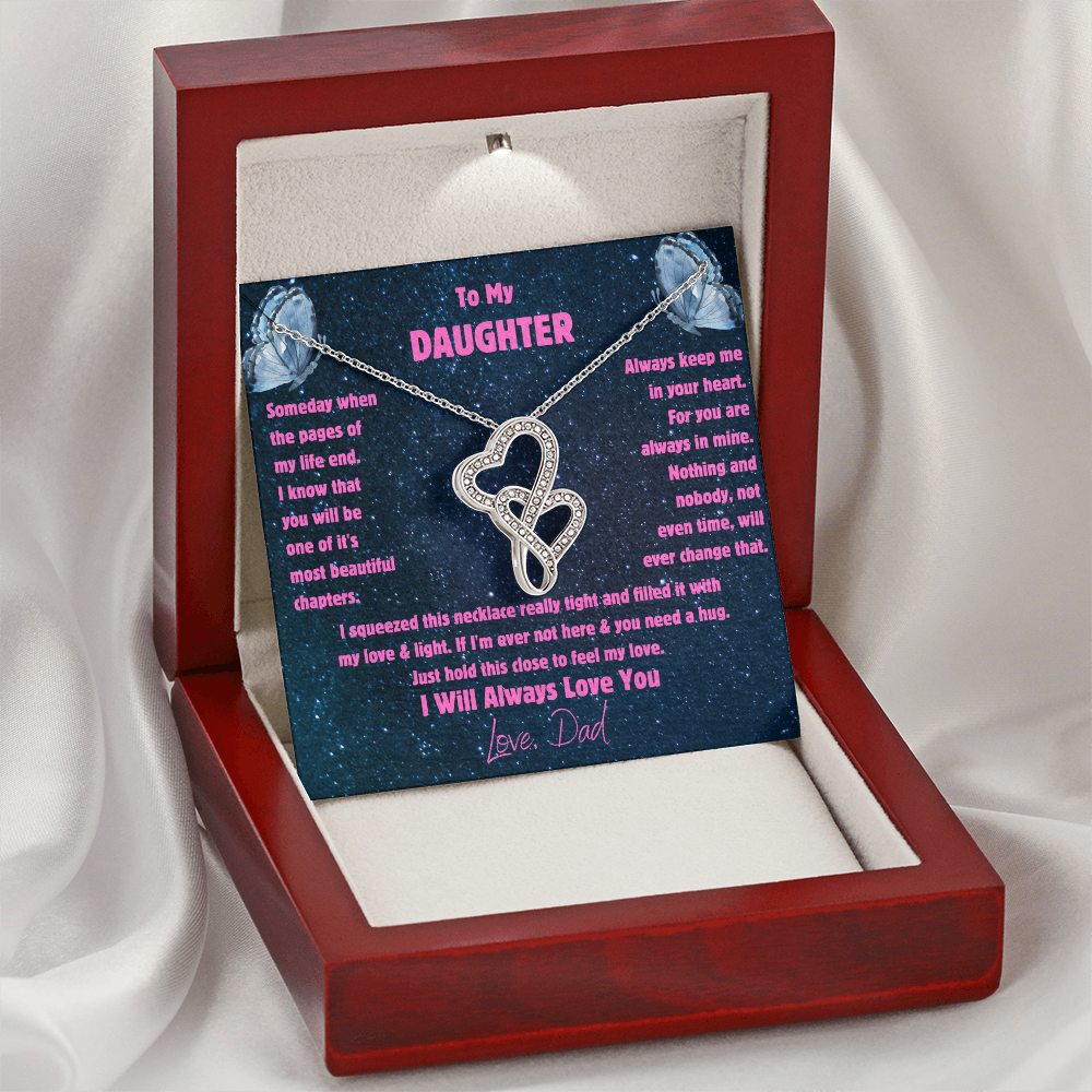 Heart-to-Heart Pendant Necklace To my Daughter, Love Dad