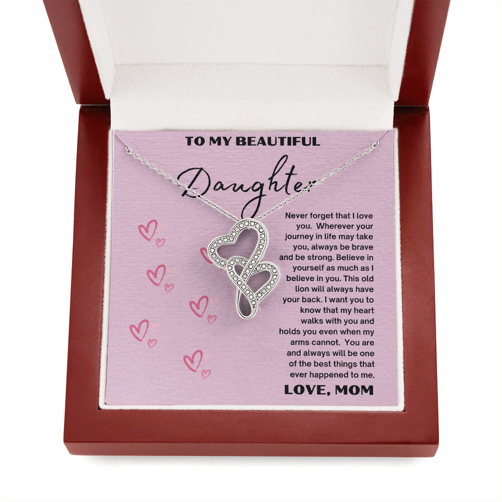 Heart-to-Heart Pendant Necklace To my Beautiful daughter, Love Mom