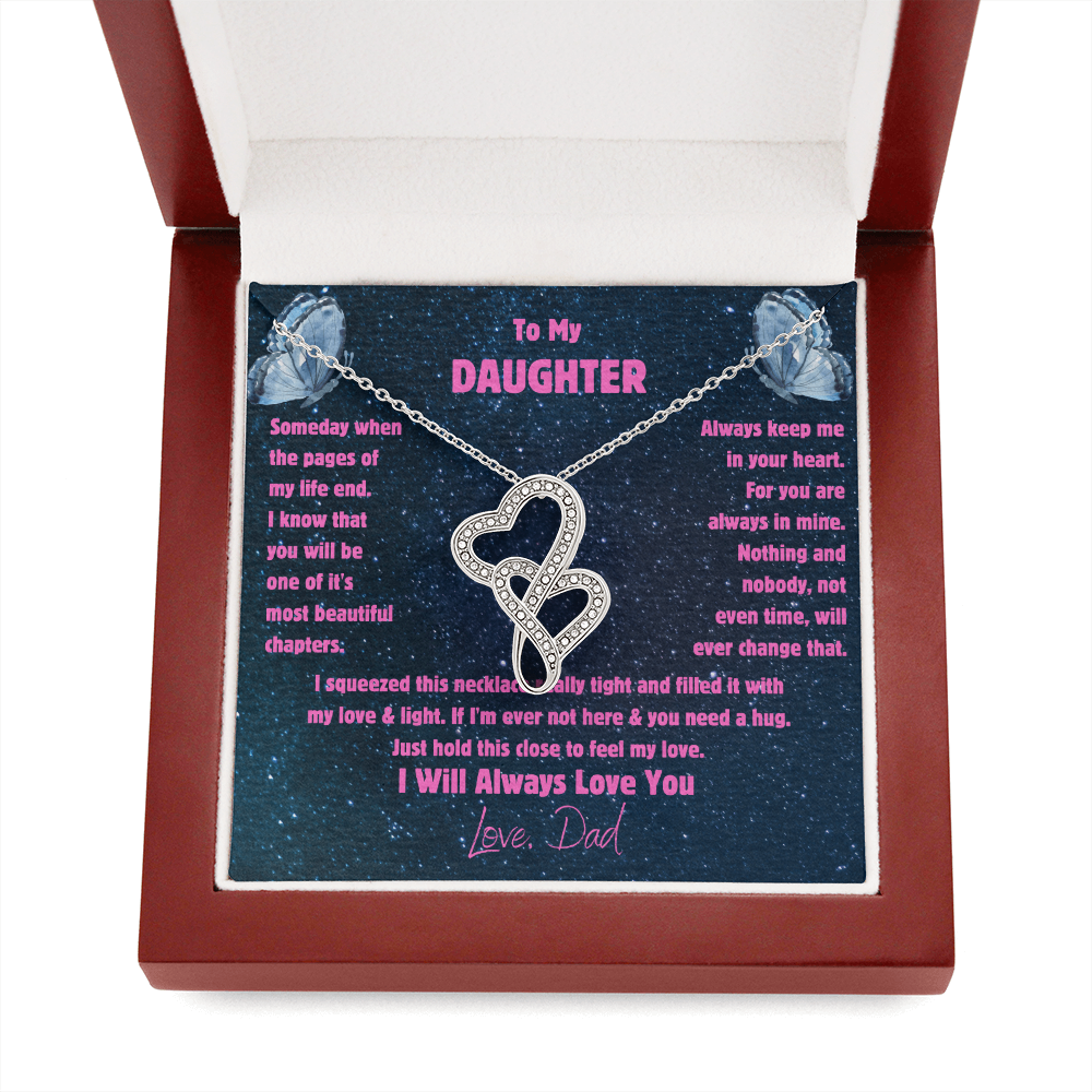 Heart-to-Heart Pendant Necklace To my Daughter, Love Dad