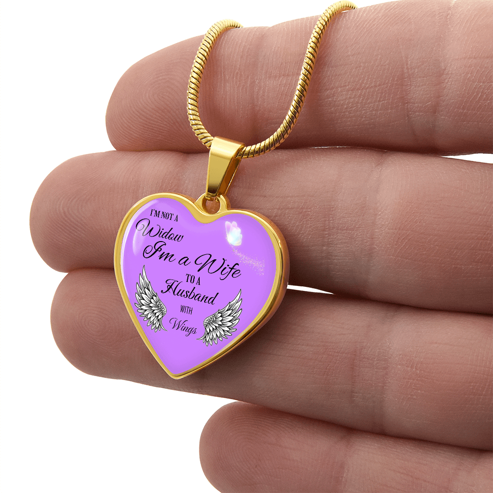 Luxury Graphic Heart Necklace " I'm not a Widow..."