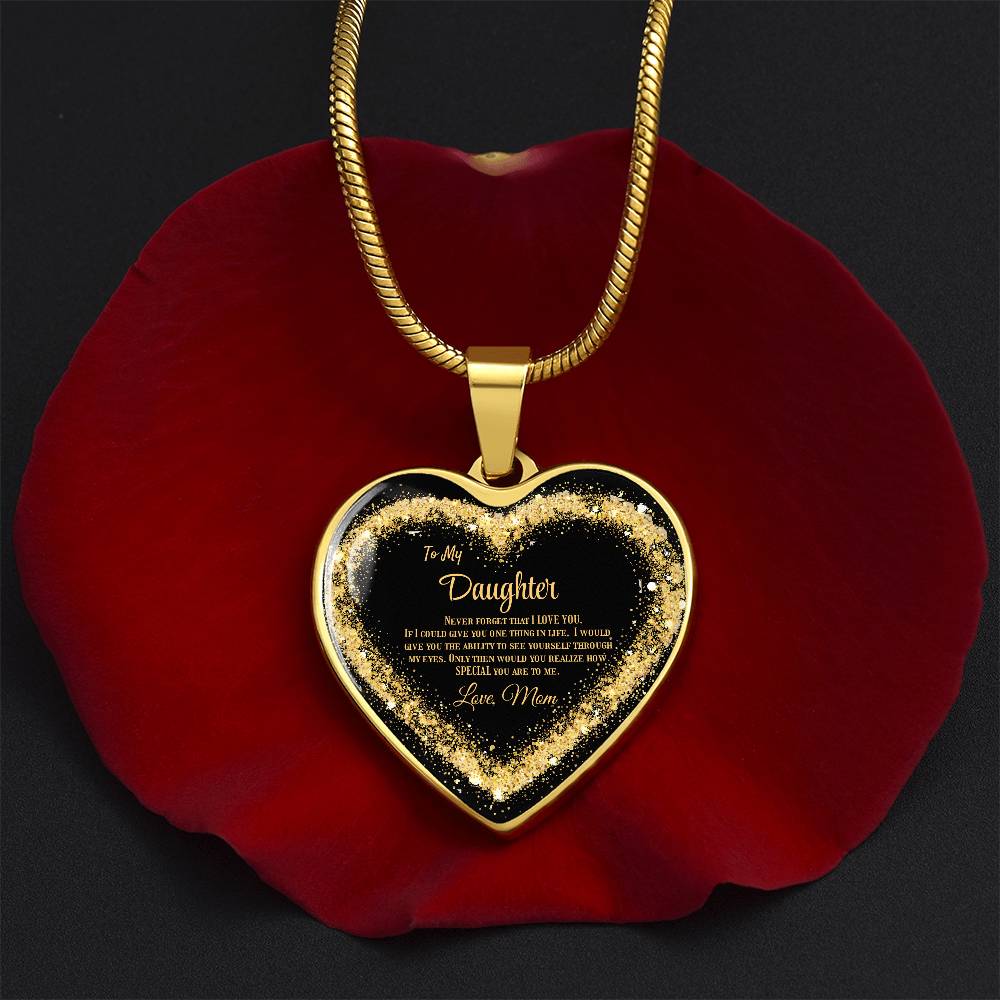 Luxury Heart Pendant Necklace – To My Daughter, Love Mom | Sentimental Jewelry Gift by ShineOn Fulfillment