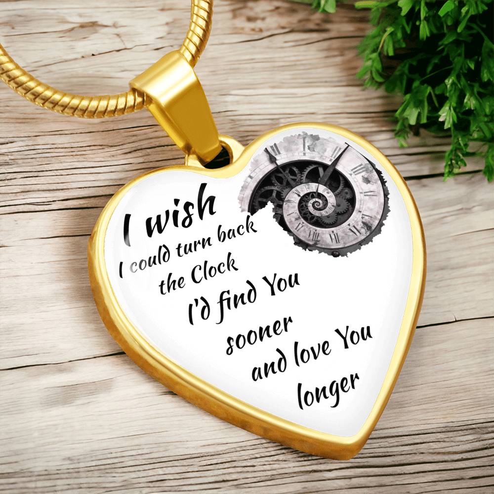 Luxury Graphic Heart Necklace "I'd find You sooner"