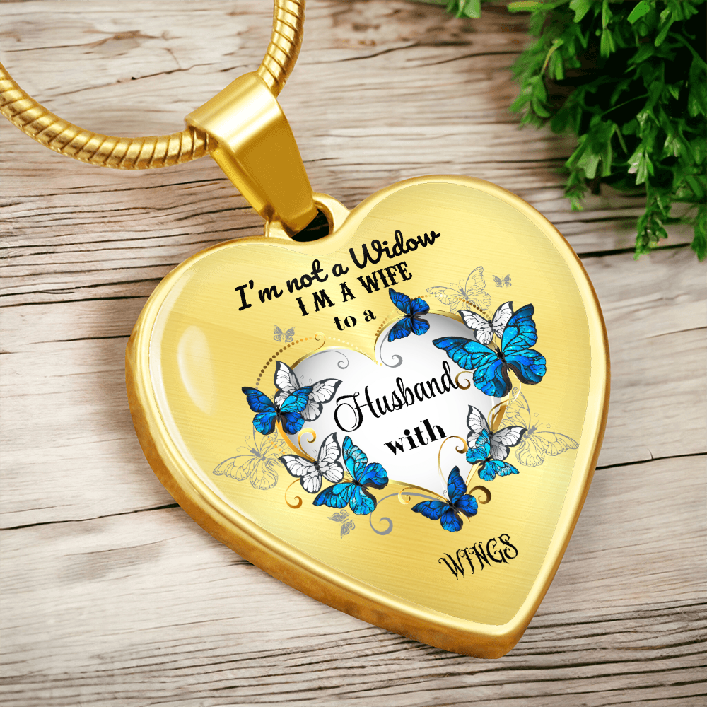 Luxury Heart Pendant Necklace – Tribute to Your Beloved Husband | Angel Memory Jewelry & In Loving Memory Gift by ShineOn Fulfillment