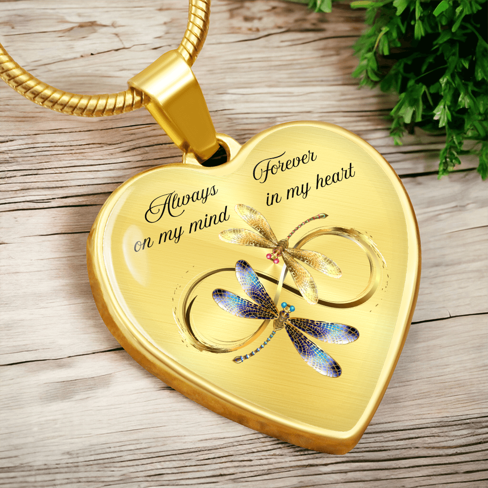 Luxury Graphic Heart Necklace – Forever in My Heart, Always on My Mind Personalized Memorial Gift