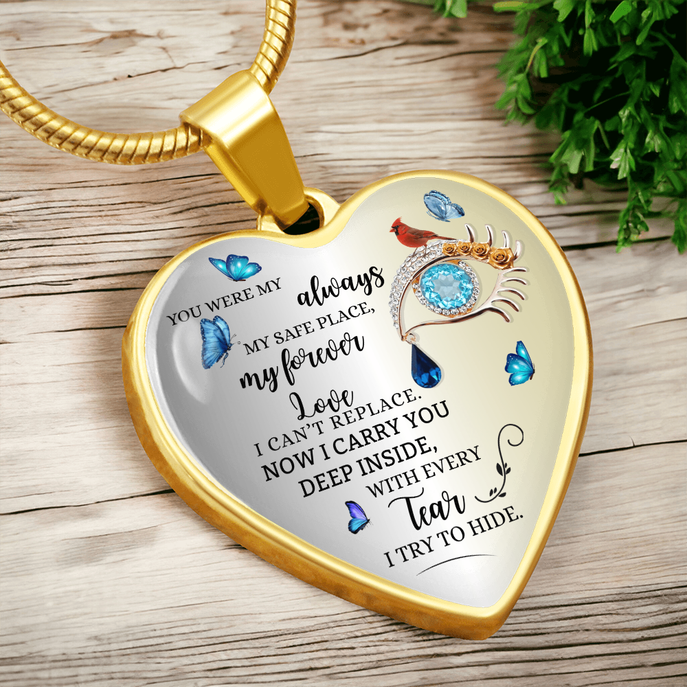 Forever Love Necklace for Wife, Husband Memorial Gift, Loss of Husband Jewelry, Sympathy Heart Pendant, In Loving Memory Keepsake