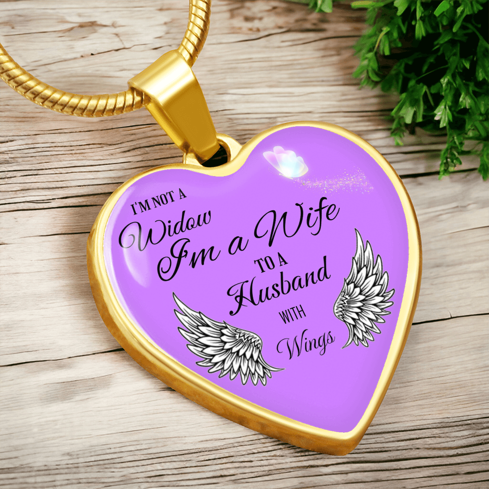 Luxury Graphic Heart Necklace " I'm not a Widow..."