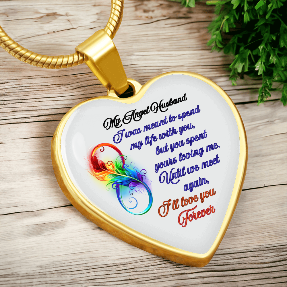 My Husband My Angel- Husband Memorial Heart Pendant Necklace by ShineOn Fulfillment