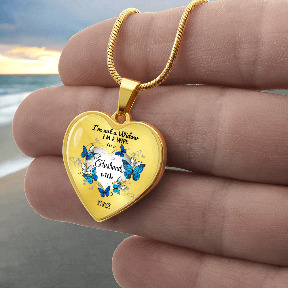 Luxury Heart Pendant Necklace – Tribute to Your Beloved Husband | Angel Memory Jewelry & In Loving Memory Gift by ShineOn Fulfillment