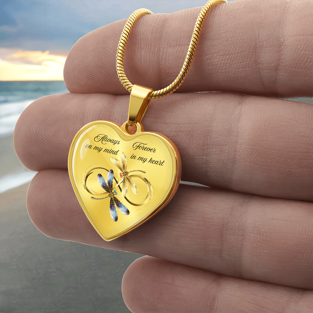 Luxury Graphic Heart Necklace – Forever in My Heart, Always on My Mind Personalized Memorial Gift