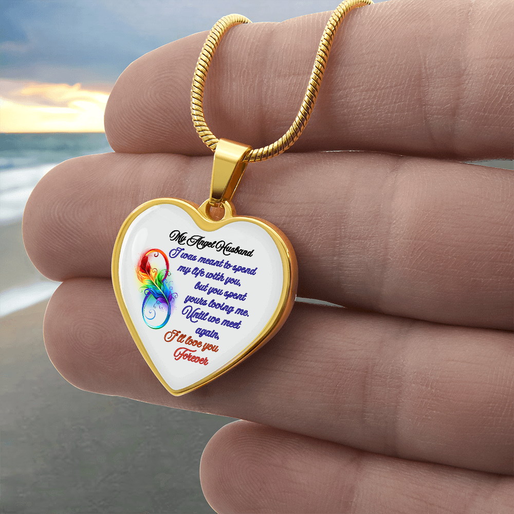 My Husband My Angel- Husband Memorial Heart Pendant Necklace by ShineOn Fulfillment