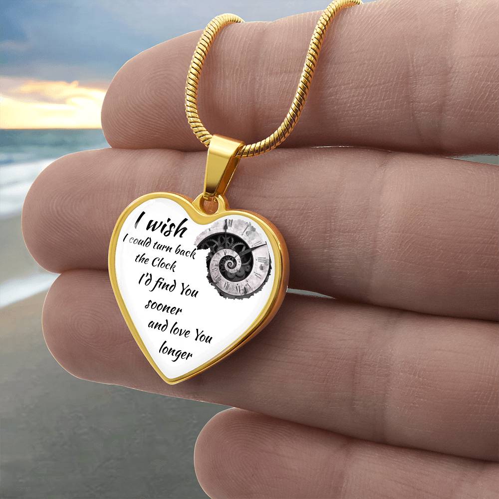 Luxury Graphic Heart Necklace "I'd find You sooner"